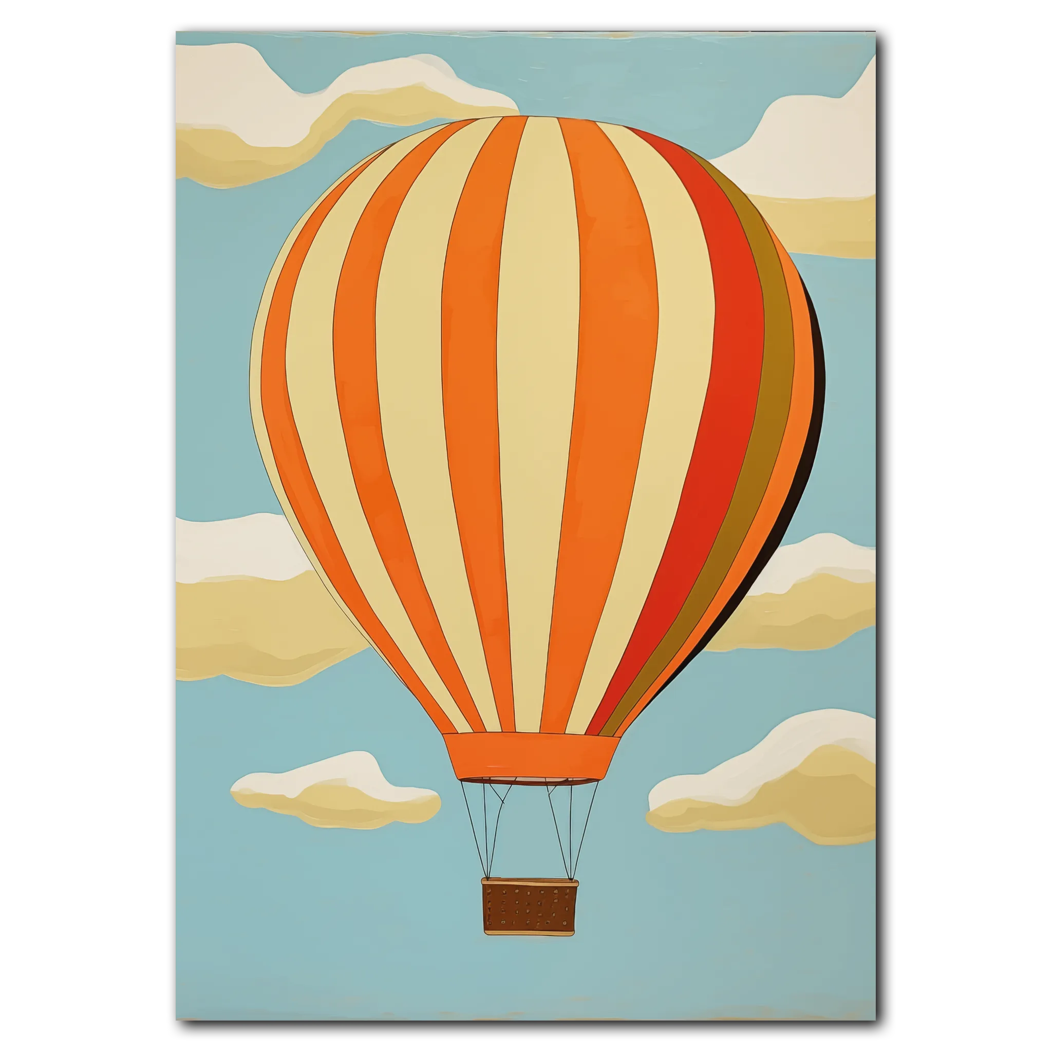 Ballonfart Plakat 50x70 cm - Dansk Kunst til Børneværelset