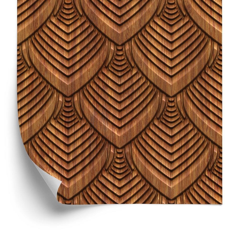 3D Træ Ornament Tapet - Økologisk Design til Dit Rum