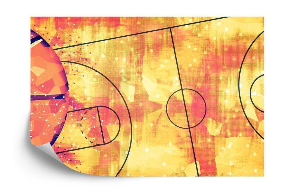 Abstrakt Basketballbane Fototapet - Unikt Design til Væggen