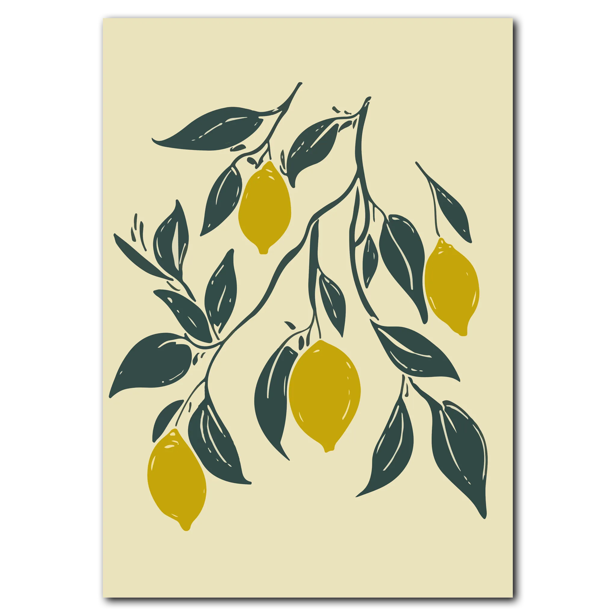 Yellow Lemon Plakat 50x70    B2    Egetræ